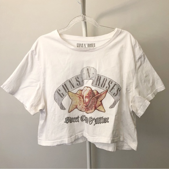 Guns N’ Roses Crop Top Band Graphic White T Shirt. Size medium. - Picture 5 of 12